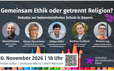Podiumsdiskussion mit Ahmad Mansour: Gemeinsam Ethik oder getrennt Religion? 10.11.2026 in München